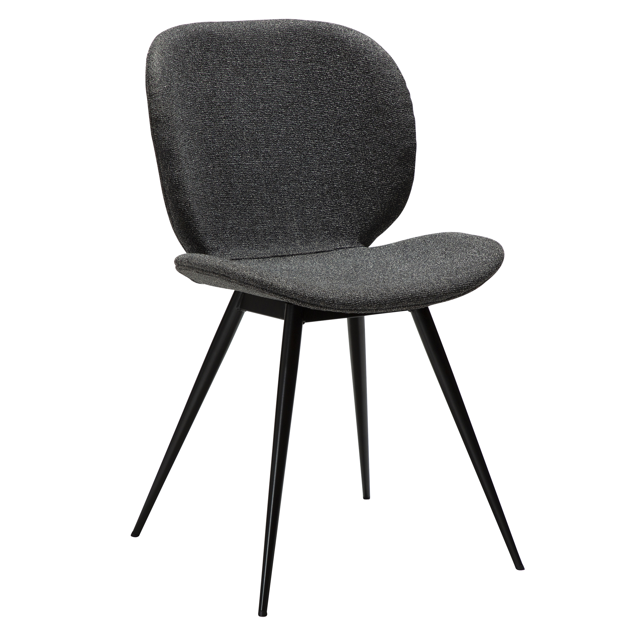 DAN-FORM CLOUD spisebordsstol - Pebble grå bouclé stof og sort metal