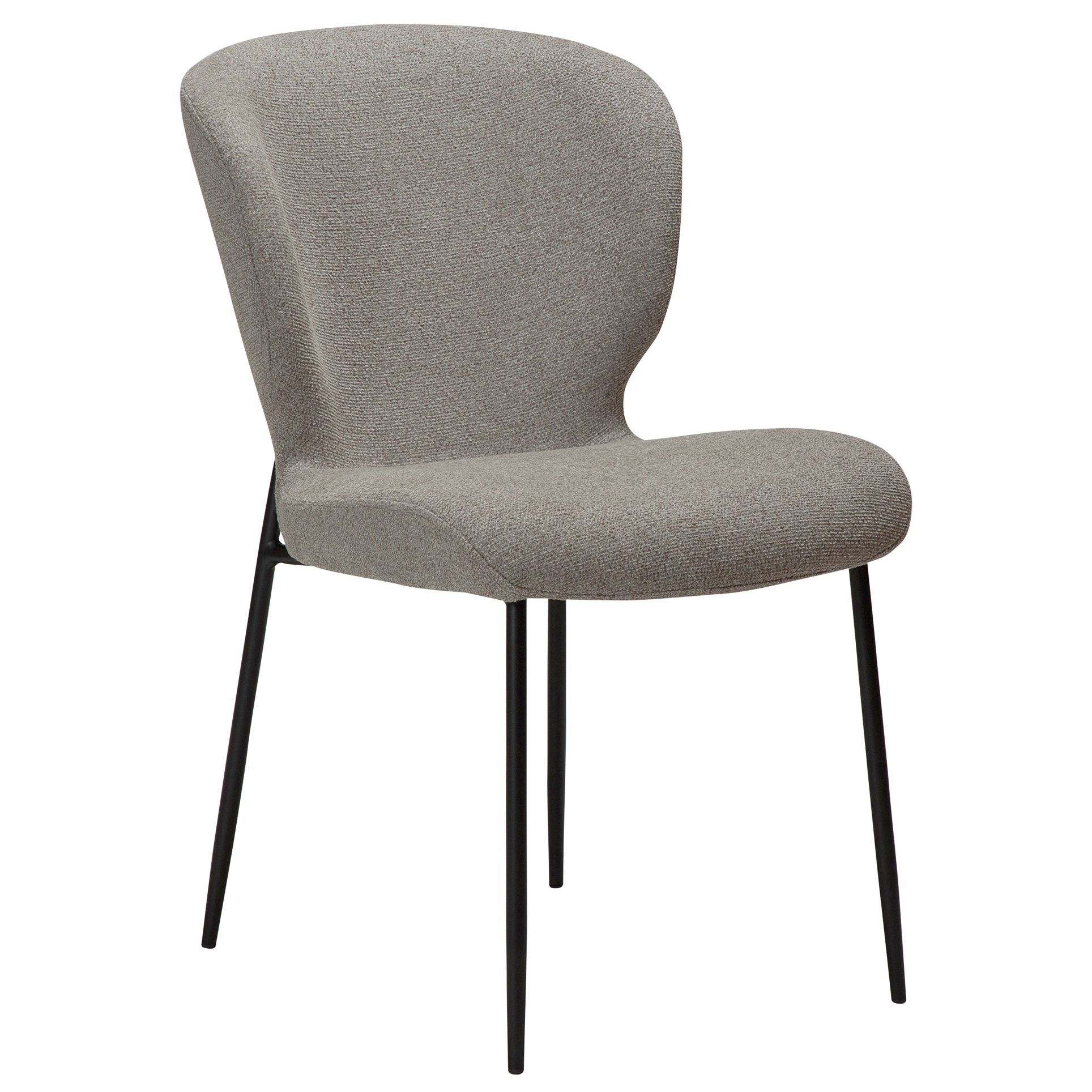 DAN-FORM GLORY spisebordsstol - Pebble earth bouclé stof og sort metal