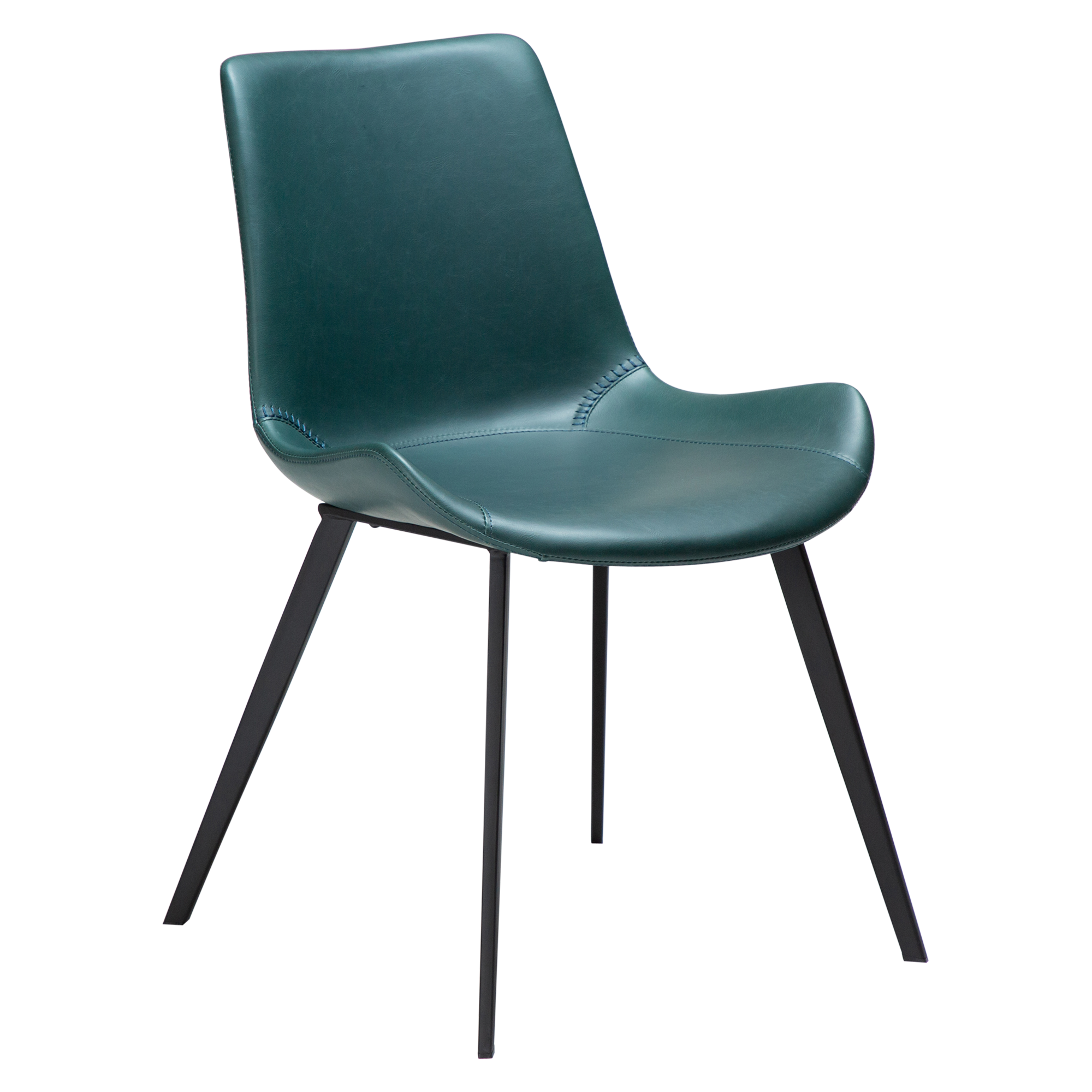 DAN-FORM Hype spisebordsstol - grøn gavl kunstlæder og sort stål