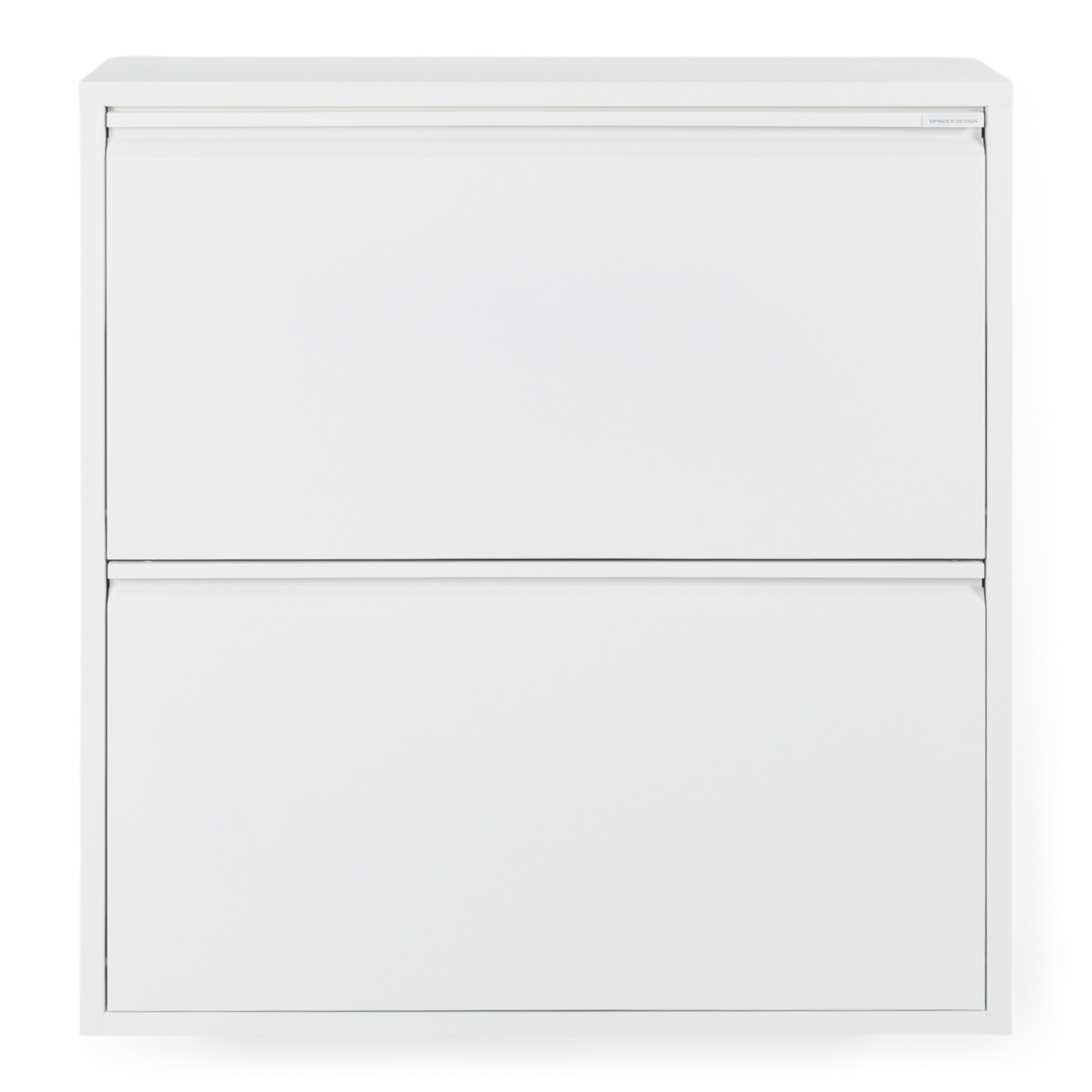 SPINDER DESIGN Billy 2 skoskab, m. 2 låger - hvid stål