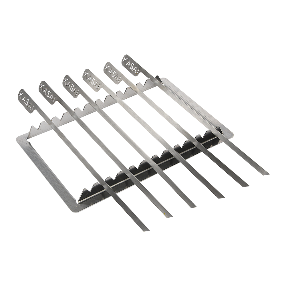 Kasai Konro Spydstativ m. 6 grillspyd (Til Kasai Konro Yakitori Grill Medium/Lang)