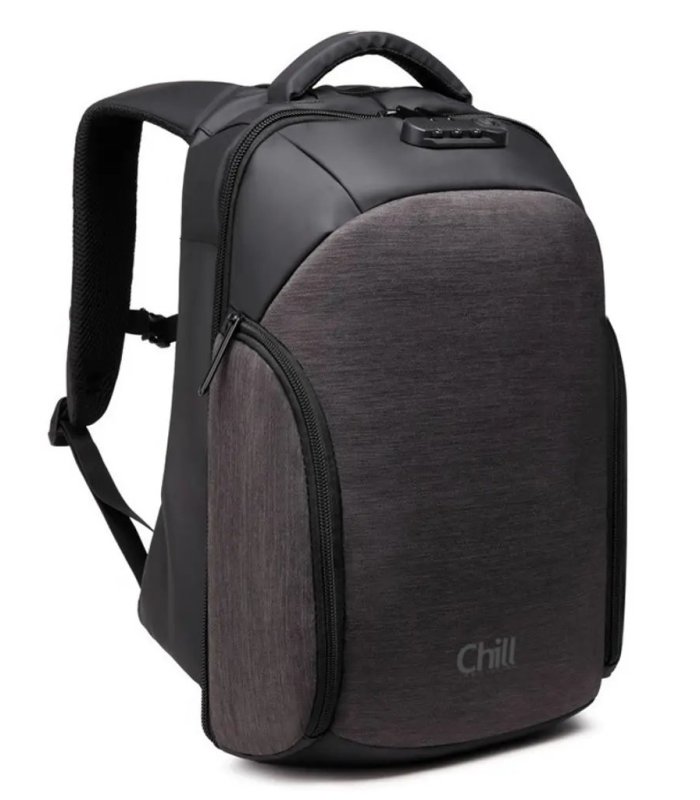 Chill Stealth tyverisikret rygsæk, kodelås, USB, vandafvisende