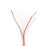Højtaler Kabel | 2x 0.75 mm² | CCA | 15.0 m | Runde | PVC | Gennemsigtig | Folie