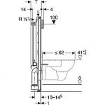 Geberit Duofix monteringselement/cisterne til tungt byggeri 3/6ltr til hængetoilet/mur