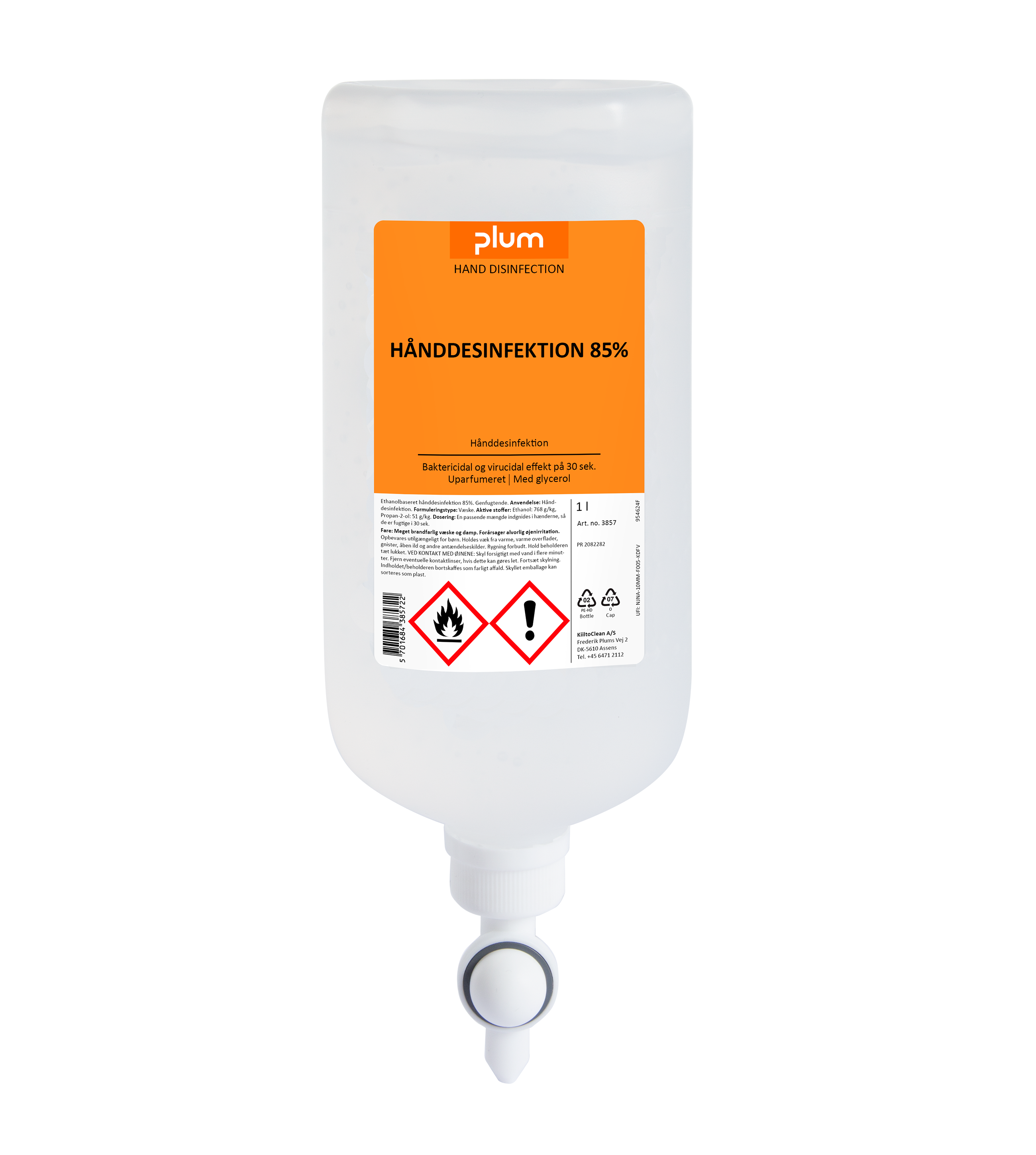 Desinfektion Plum 85%, flydende, 1 l flaske til Combi tråddispens