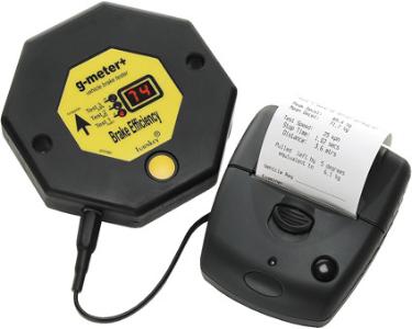 g-meter plus er bremsetest i lommeformat med hukommelse og strimmel printer
