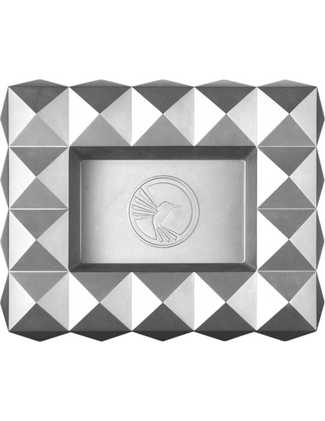 COLIBRI cigar askebæger metal "Quasar" sølv metallisk med 6 hvileområder 25.4 x 20.3 x 5.1cm